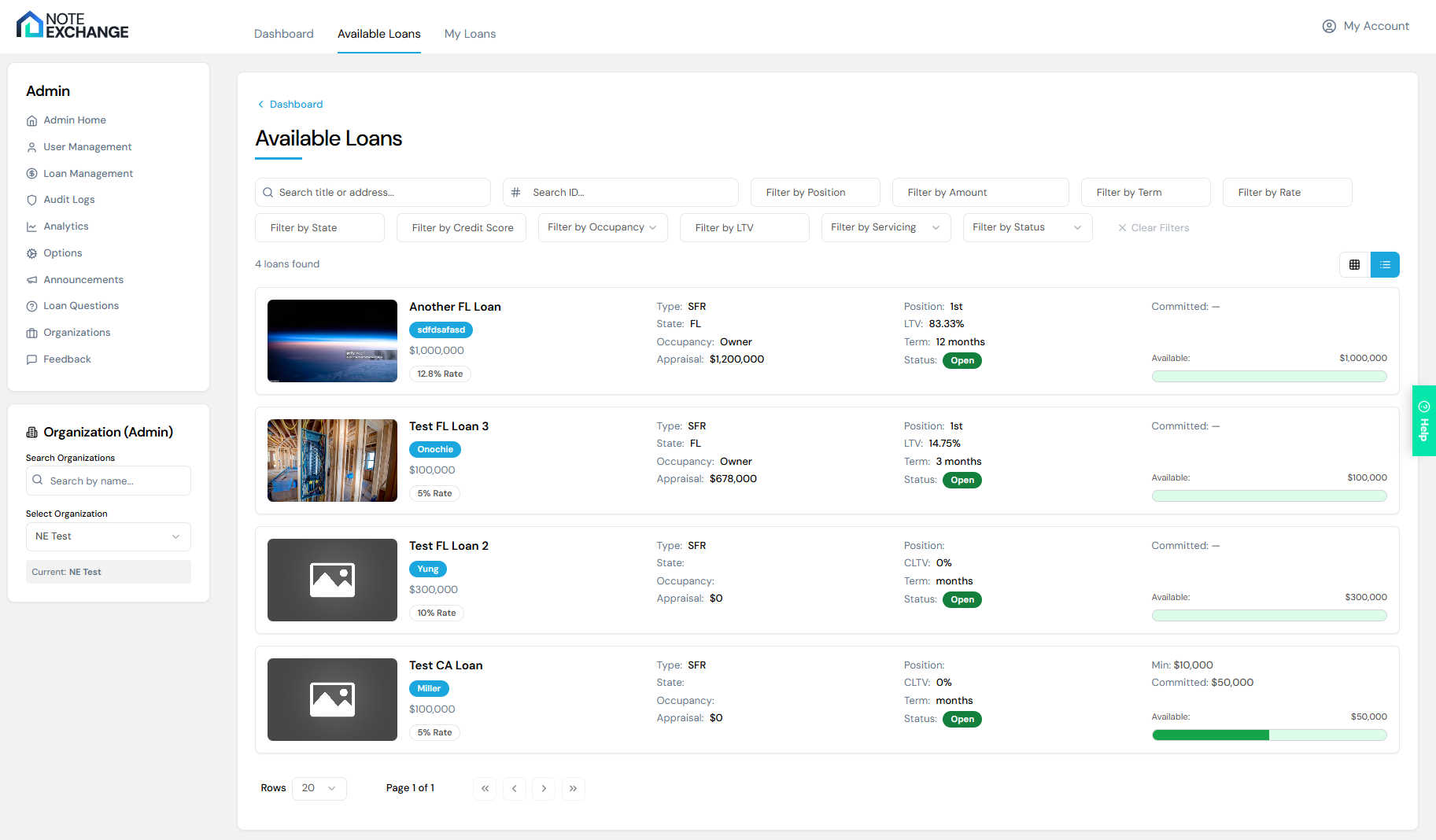 Loan Exchange Platform